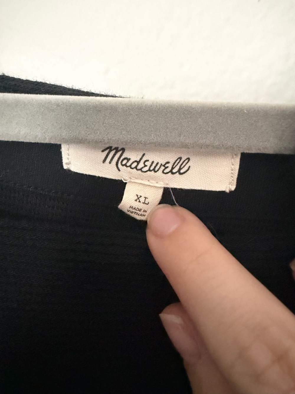 Size XL Madewell Black Tie-Shoulder Ribbed 100% Cotton Tank - Picture 6 of 7